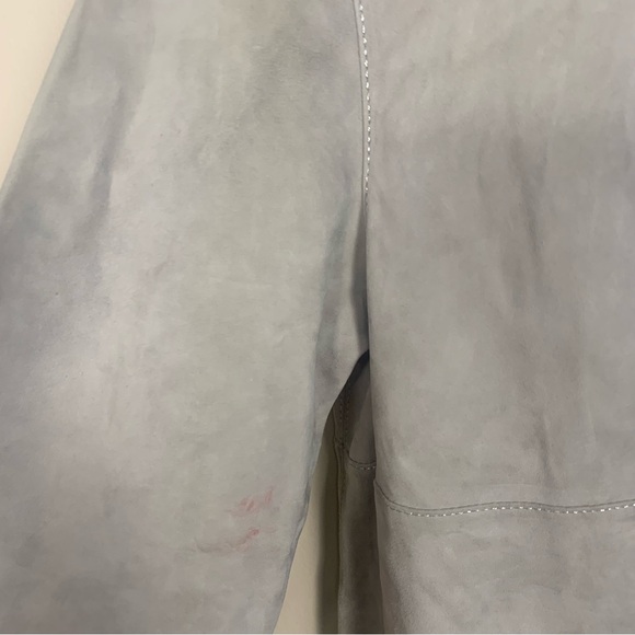 Lafayette 148 New York Gray Suede Leather Open Front Lightweight Jacket Cardigan - Picture 6 of 16